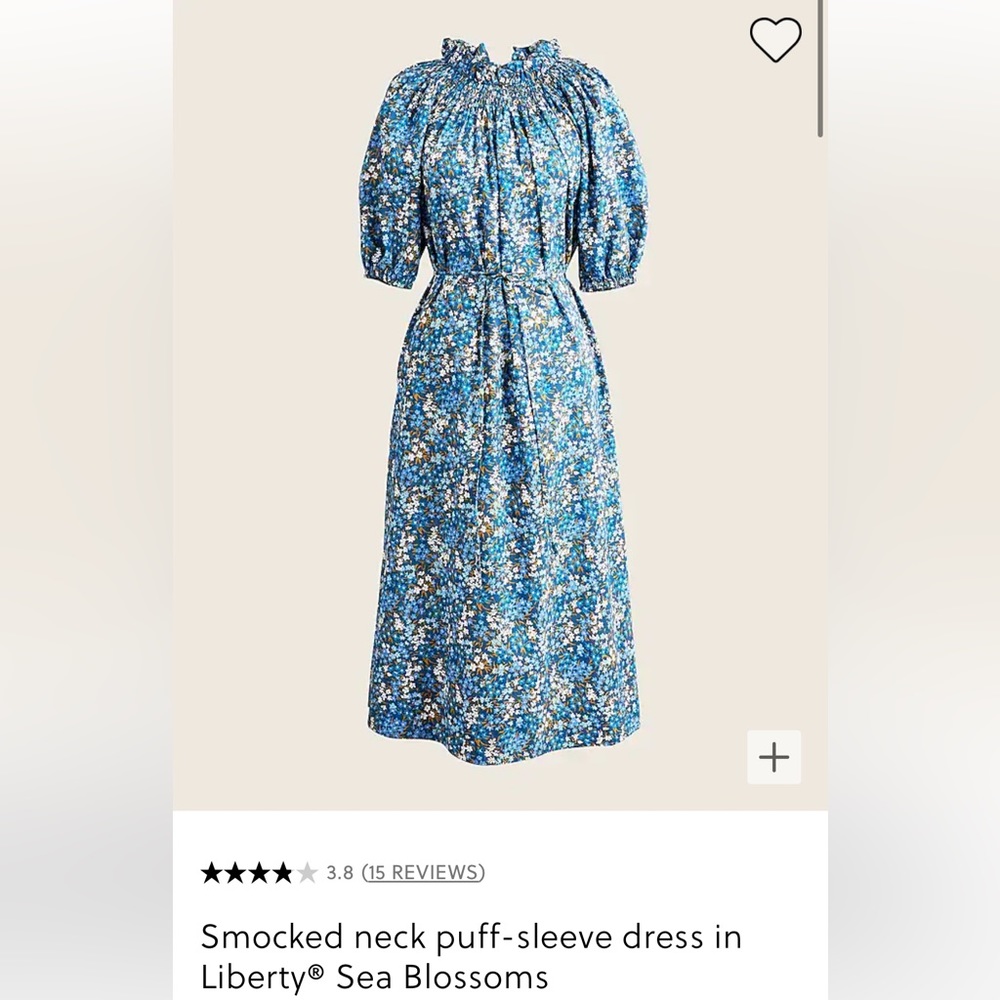 J. Crew Smocked Liberty Dress